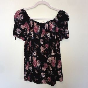 Floral off the shoulder shirt